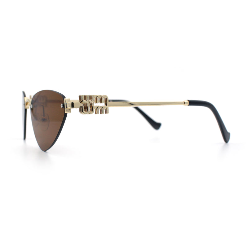 Womens Luxury Fashion Rimless Triangular Designer Sunglasses