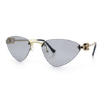 Womens Luxury Fashion Rimless Triangular Designer Sunglasses