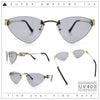 Womens Luxury Fashion Rimless Triangular Designer Sunglasses