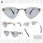Womens Luxury Fashion Rimless Triangular Designer Sunglasses