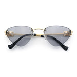 Womens Luxury Fashion Rimless Triangular Designer Sunglasses