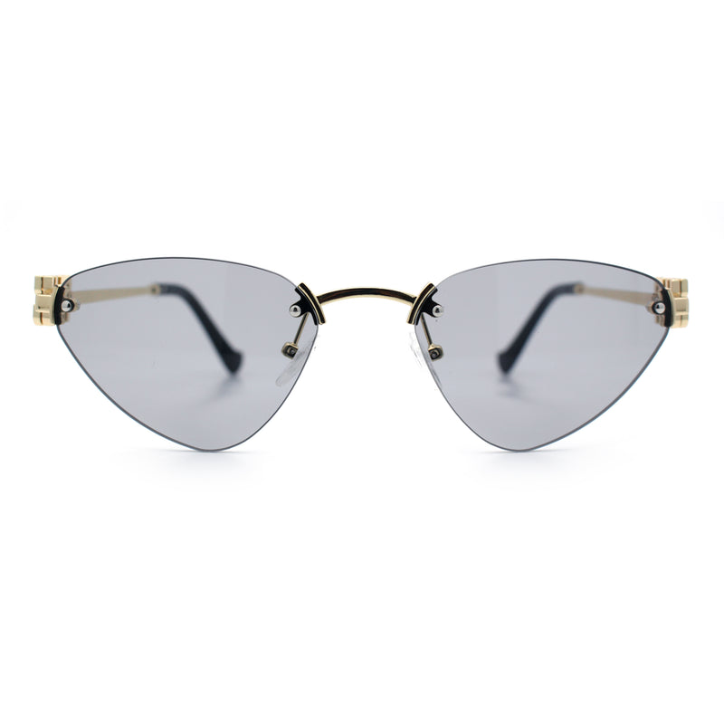 Womens Luxury Fashion Rimless Triangular Designer Sunglasses