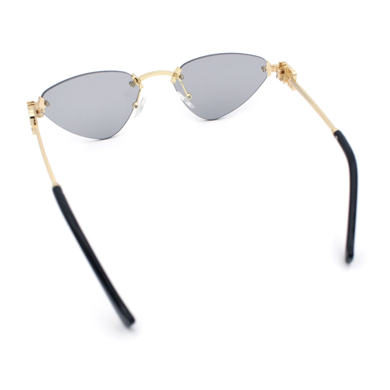Womens Luxury Fashion Rimless Triangular Designer Sunglasses