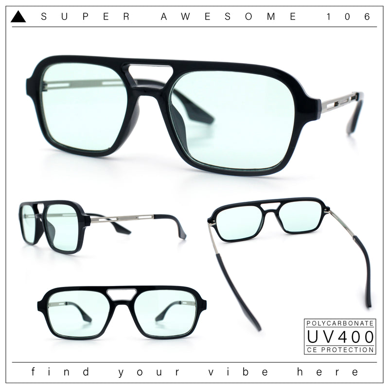 Hipster Hustler Pop Color Plastic Flat Top Racer Fashion Sunglasses