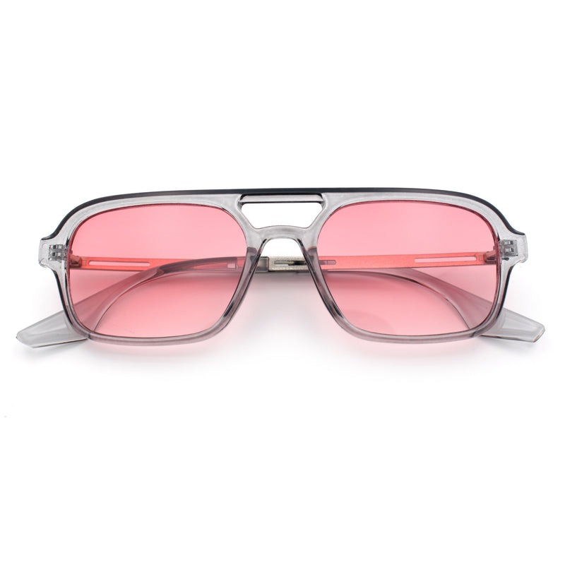 Hipster Hustler Pop Color Plastic Flat Top Racer Fashion Sunglasses