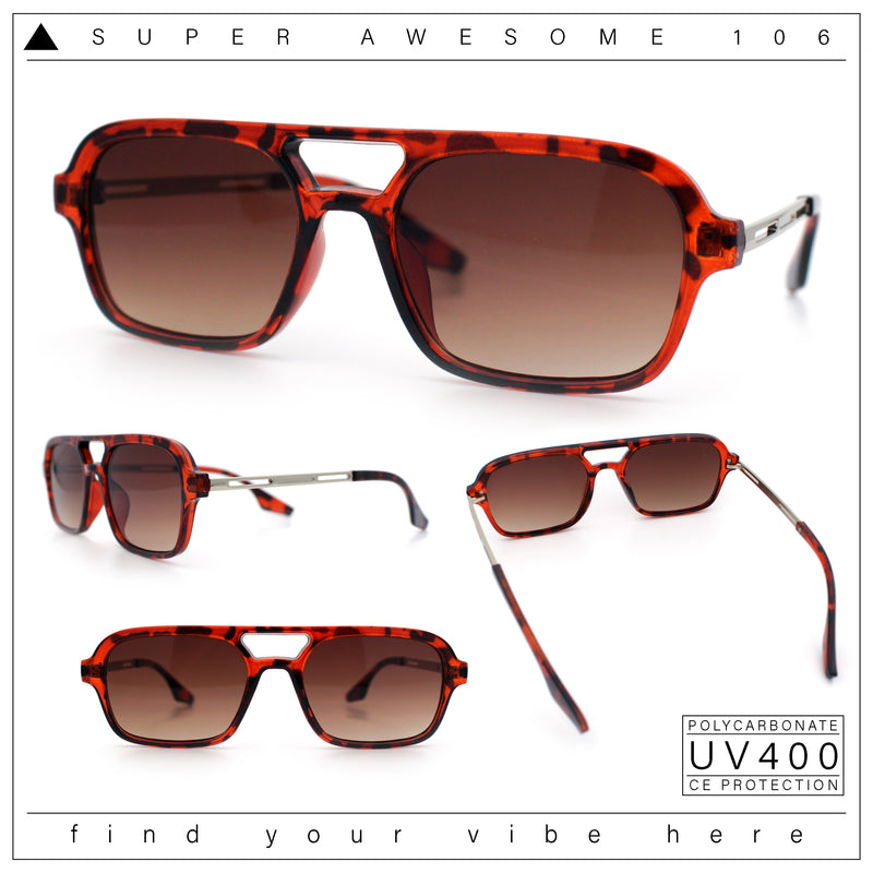 Hipster Hustler Pop Color Plastic Flat Top Racer Fashion Sunglasses
