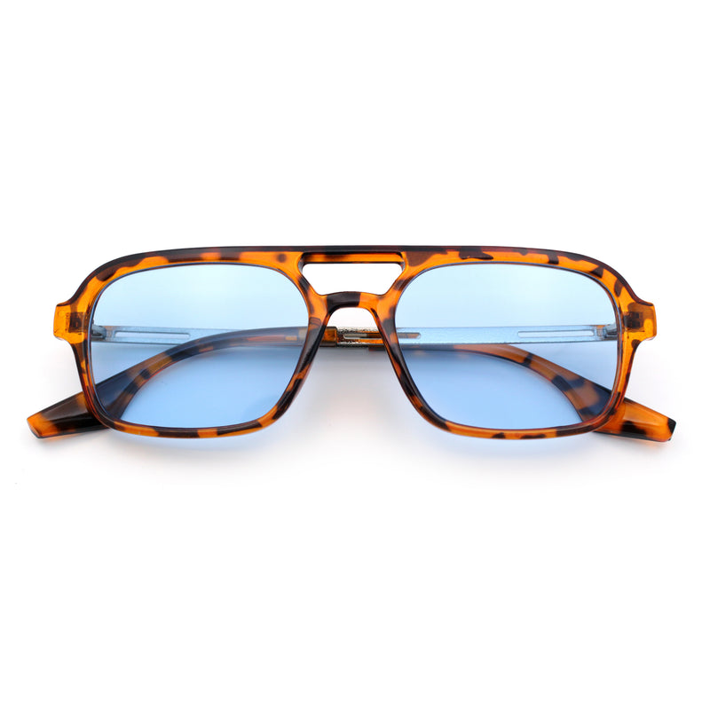 Hipster Hustler Pop Color Plastic Flat Top Racer Fashion Sunglasses