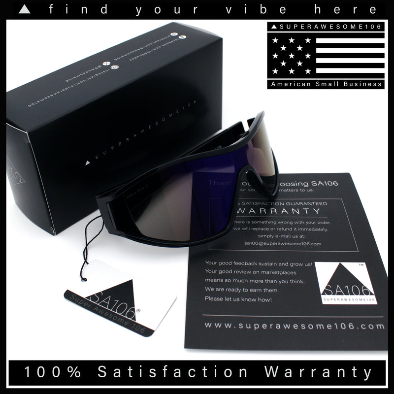 Wrap Curved Color Mirror Oversize Shield Sport Plastic Sunglasses