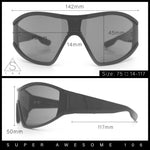 Wrap Curved Color Mirror Oversize Shield Sport Plastic Sunglasses