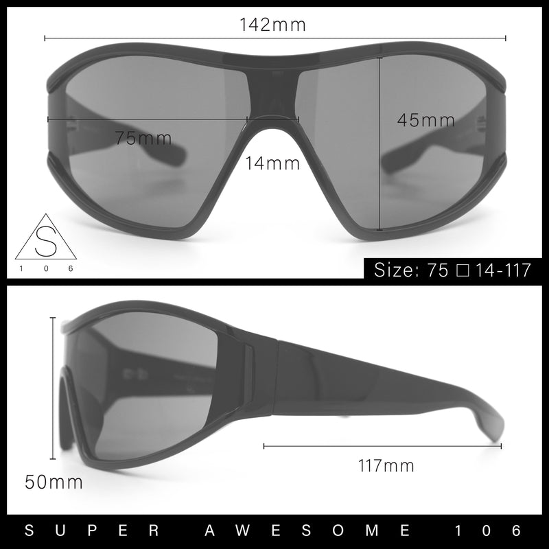 Wrap Curved Color Mirror Oversize Shield Sport Plastic Sunglasses