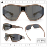 Wrap Curved Color Mirror Oversize Shield Sport Plastic Sunglasses