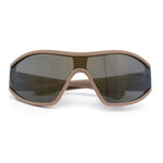 Wrap Curved Color Mirror Oversize Shield Sport Plastic Sunglasses