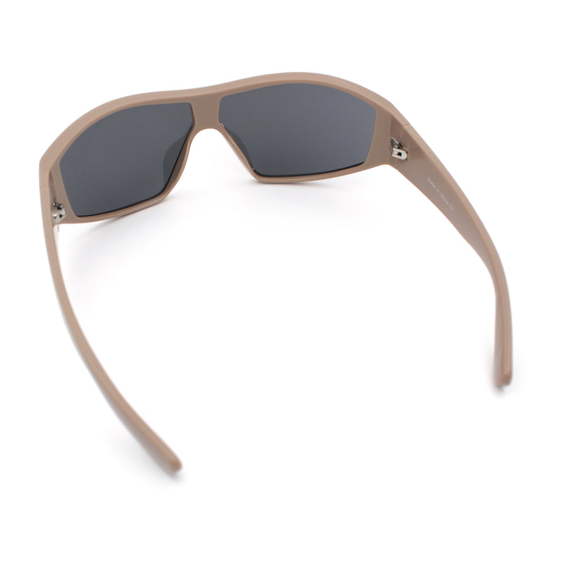 Wrap Curved Color Mirror Oversize Shield Sport Plastic Sunglasses
