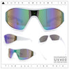 Wrap Curved Color Mirror Oversize Shield Sport Plastic Sunglasses
