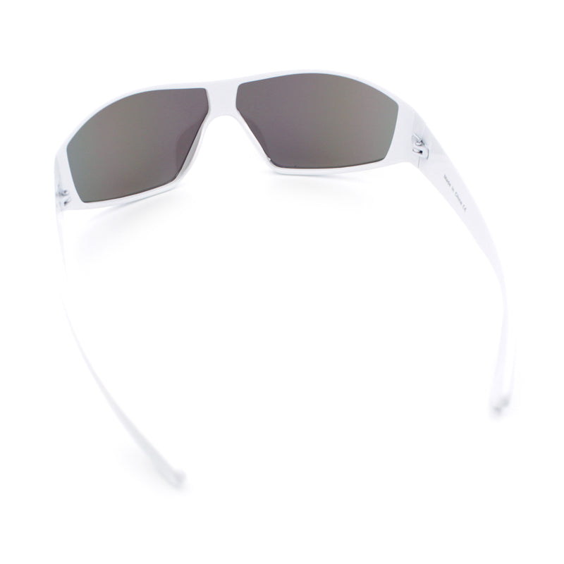 Wrap Curved Color Mirror Oversize Shield Sport Plastic Sunglasses