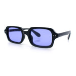 Hipster Narrow Rectangle Hustler Pop Color Lens Mid Temple Sunglasses