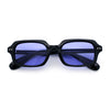 Hipster Narrow Rectangle Hustler Pop Color Lens Mid Temple Sunglasses