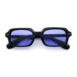Hipster Narrow Rectangle Hustler Pop Color Lens Mid Temple Sunglasses