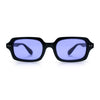 Hipster Narrow Rectangle Hustler Pop Color Lens Mid Temple Sunglasses