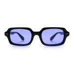Hipster Narrow Rectangle Hustler Pop Color Lens Mid Temple Sunglasses