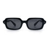 Hipster Narrow Rectangle Hustler Pop Color Lens Mid Temple Sunglasses