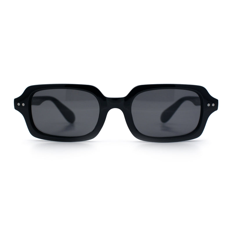 Hipster Narrow Rectangle Hustler Pop Color Lens Mid Temple Sunglasses
