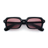 Hipster Narrow Rectangle Hustler Pop Color Lens Mid Temple Sunglasses