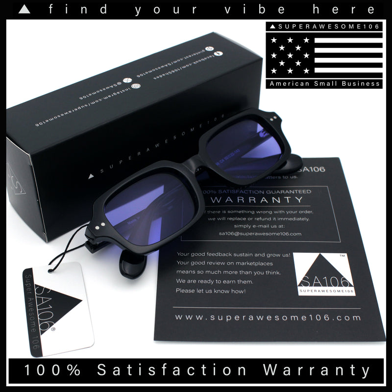 Hipster Narrow Rectangle Hustler Pop Color Lens Mid Temple Sunglasses