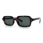 Hipster Narrow Rectangle Hustler Pop Color Lens Mid Temple Sunglasses