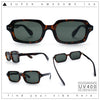Hipster Narrow Rectangle Hustler Pop Color Lens Mid Temple Sunglasses