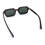 Hipster Narrow Rectangle Hustler Pop Color Lens Mid Temple Sunglasses