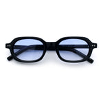 Hipster Narrow Oval Hustler Pop Color Lens Mid Temple Sunglasses