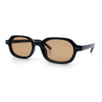 Hipster Narrow Oval Hustler Pop Color Lens Mid Temple Sunglasses