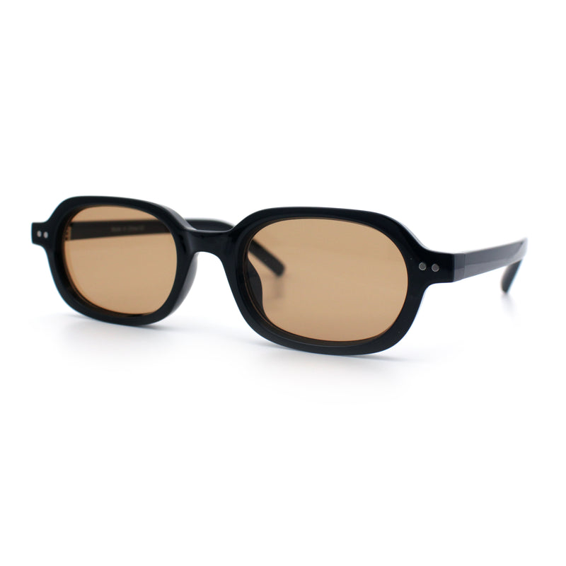 Hipster Narrow Oval Hustler Pop Color Lens Mid Temple Sunglasses