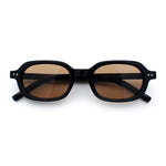 Hipster Narrow Oval Hustler Pop Color Lens Mid Temple Sunglasses
