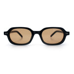 Hipster Narrow Oval Hustler Pop Color Lens Mid Temple Sunglasses