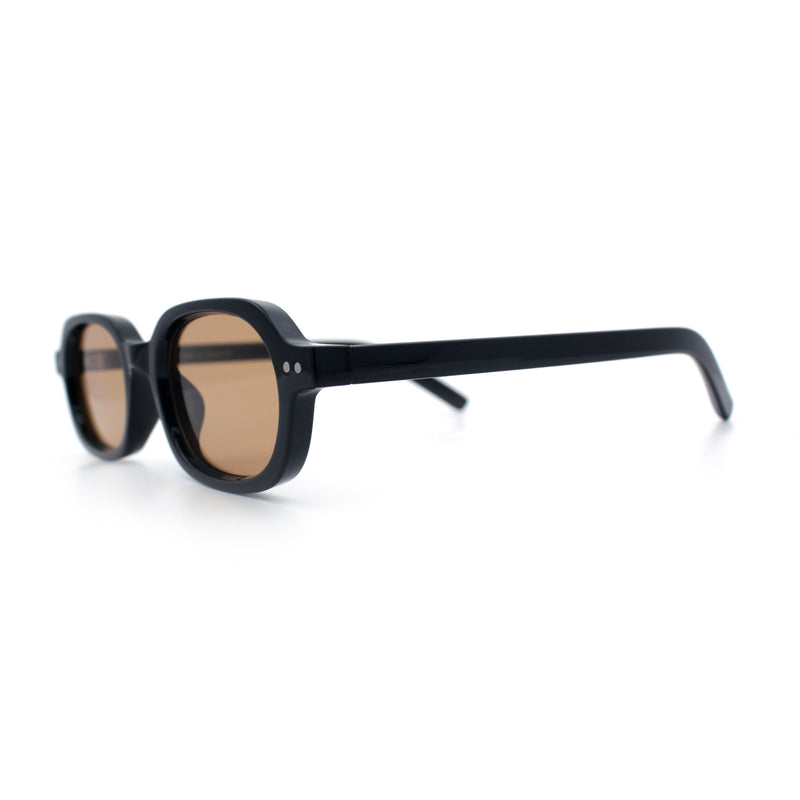 Hipster Narrow Oval Hustler Pop Color Lens Mid Temple Sunglasses