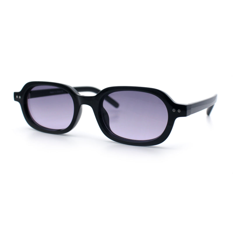 Hipster Narrow Oval Hustler Pop Color Lens Mid Temple Sunglasses