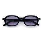 Hipster Narrow Oval Hustler Pop Color Lens Mid Temple Sunglasses