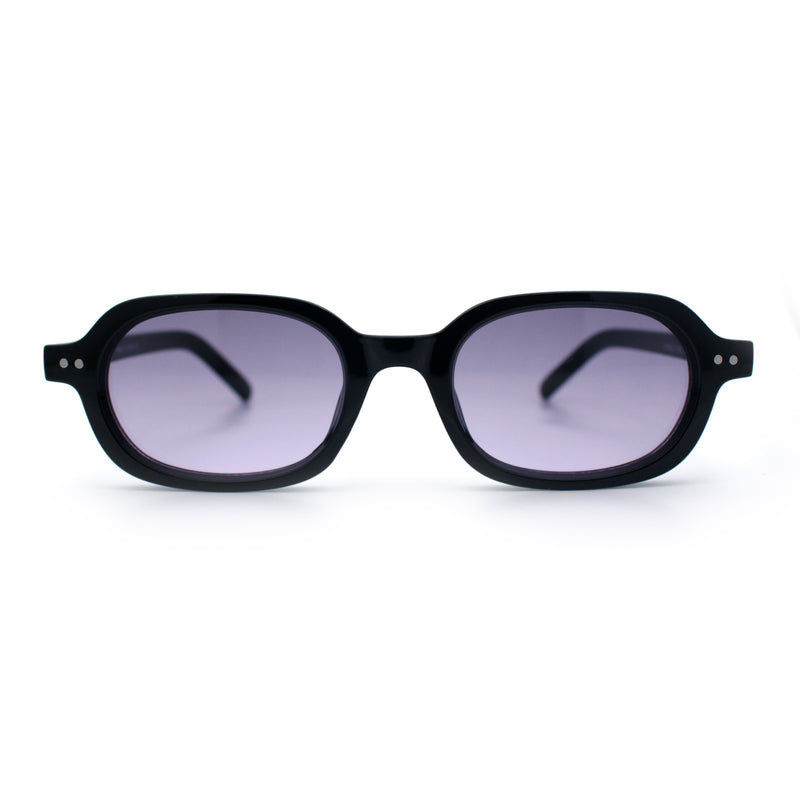 Hipster Narrow Oval Hustler Pop Color Lens Mid Temple Sunglasses