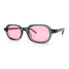 Hipster Narrow Oval Hustler Pop Color Lens Mid Temple Sunglasses