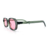 Hipster Narrow Oval Hustler Pop Color Lens Mid Temple Sunglasses