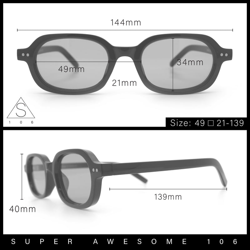 Hipster Narrow Oval Hustler Pop Color Lens Mid Temple Sunglasses