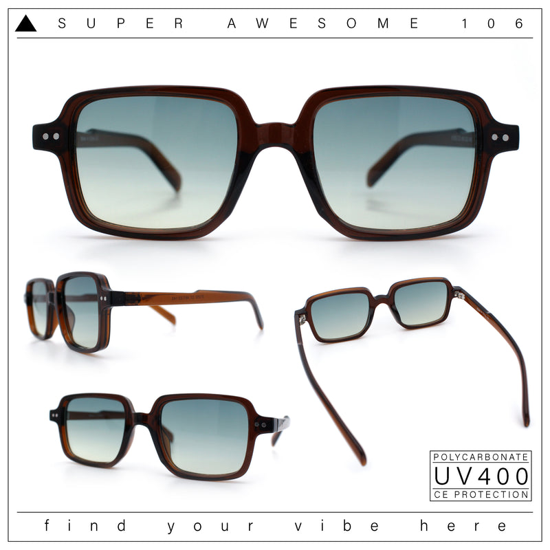 Retro Vintage Vibe Mid Temple Horn Rim Hipster Fashion Sunglasses