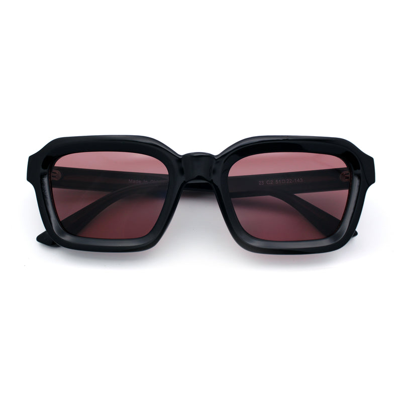 Retro Thick Plastic Minimal Rectangle Hipster Fashion Sunglasses
