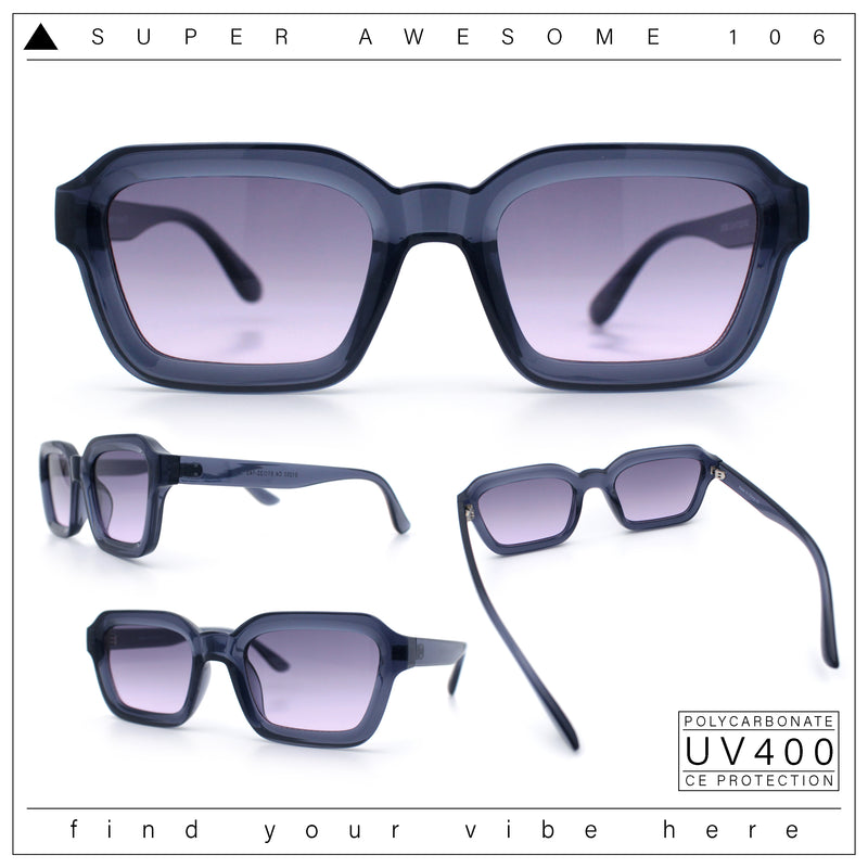 Retro Thick Plastic Minimal Rectangle Hipster Fashion Sunglasses