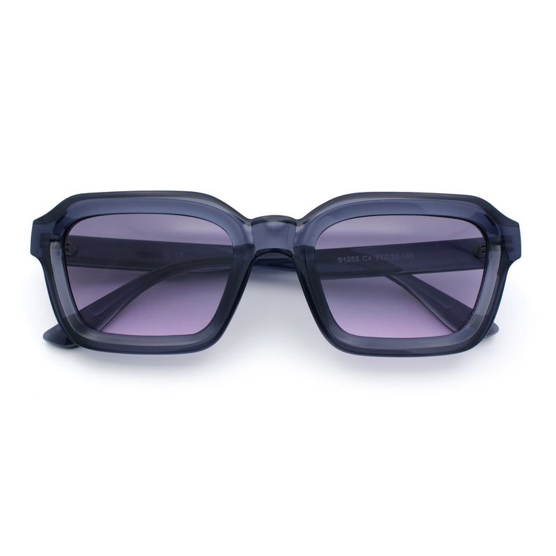 Retro Thick Plastic Minimal Rectangle Hipster Fashion Sunglasses