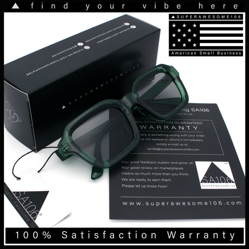 Retro Thick Plastic Minimal Rectangle Hipster Fashion Sunglasses