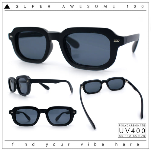 Vintage Vibe Narrow Rectangle Hipster Hustler Fashion Sunglasses