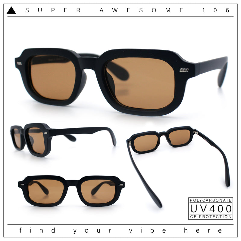 Vintage Vibe Narrow Rectangle Hipster Hustler Fashion Sunglasses